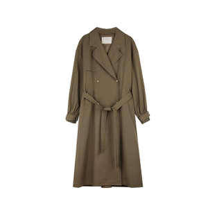 solighter 法式复古双排扣中长款风衣女秋季2025新款宽松外套上衣