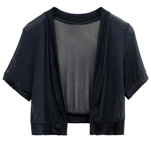 披肩夏季网纱小外套配裙子的上衣外搭开衫女配吊带裙的罩衫薄款