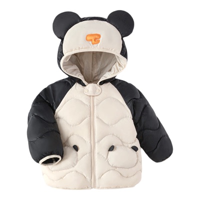 5秋冬装4女童6轻薄羽绒服卡通外套儿童装男童连帽上衣3岁婴儿宝宝