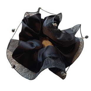 高级感绢纱吊坠发圈女丸子头发绳扎马尾皮筋洋气时尚头花头饰发饰