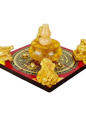 四灵兽葫芦聚财阵树脂摆件财神殿招财装饰品中国风中式供奉2026