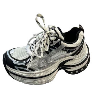 港风ulzzang时尚个性ins潮走秀款厚底休闲老爹鞋运动鞋加绒潮鞋