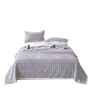 A类泡泡兔兔绒多功能盖毯100x150x200cm加绒毛毯办公室午睡小毯子