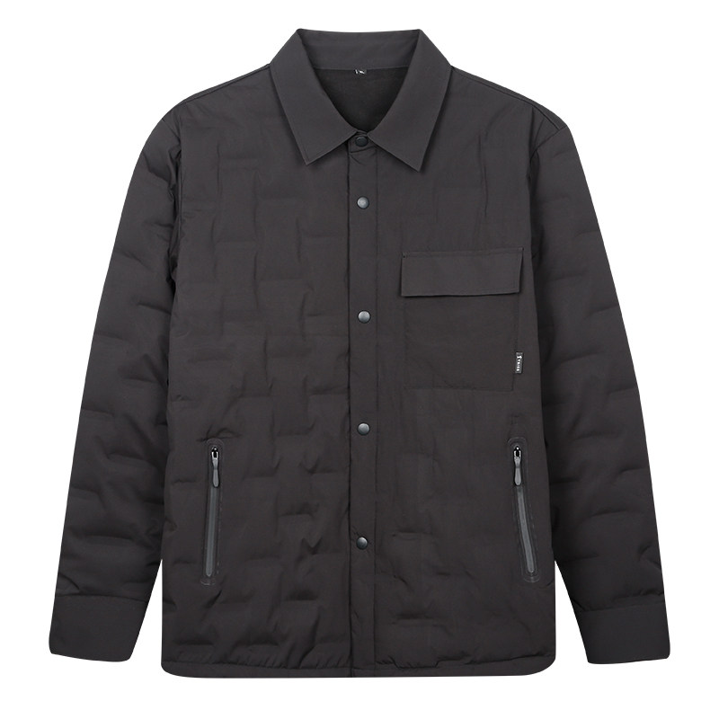 才子翻领羽绒服男2025冬季新款绒布内里轻便保暖商务休闲短款外套