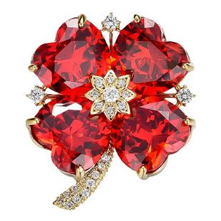 水钻四叶草胸针高档女高端防走光设计感小众胸花固定扣衣服别针扣