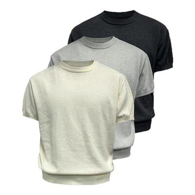 JCAESAR针织修身短袖T恤六色入