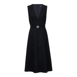 Koradior珂莱蒂尔商场同款冬气质精致复古羊毛背心连衣裙女