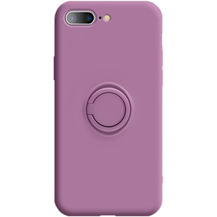 适用于苹果7plus手机壳新款iPhone8液态硅胶苹果8plus全包防摔七八代超薄带指环车载支架女挂绳软壳男纯色紫