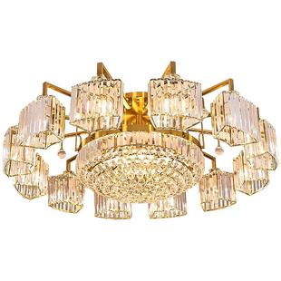 简约现代大气客厅主灯轻奢高级感水晶吸顶灯豪华卧室家用大厅灯具