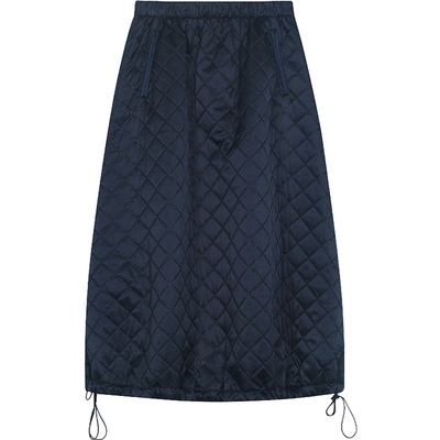 蓝点原创设计师菱格灯笼半身裙棉