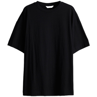 HM女装T恤春季内搭打底衫休闲直筒舒适大廓形落肩短袖上衣1246290