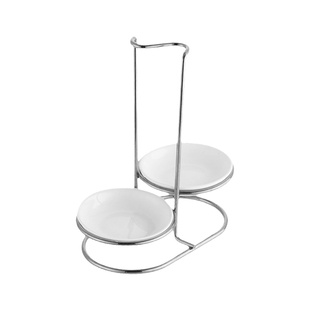 高档商用加厚不锈钢银色陶瓷火锅汤勺架托套装汤漏勺餐具置物架