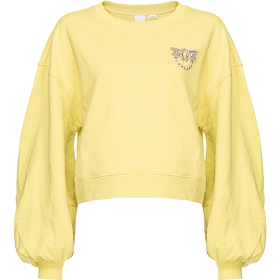 PINKO女士钻饰徽标灯笼袖卫衣