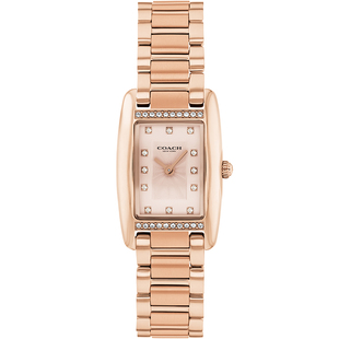 【罗一舟推荐】COACH/蔻驰REESE人造水晶方盘手表女表情人节礼物