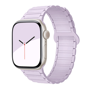 匠戴婧仪同款适用iwatch11表带苹果S10手表applewatch9新款橘粉腕带S8磁吸硅胶S7夏天SE高级S6时尚创意6男女