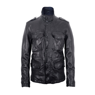 皮匠门 MEN+英国植鞣绵羊皮衣男夹克外套复古经典多兜欧美LM9165A