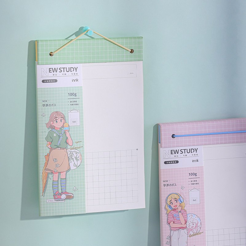 inrik学霸36K便签本卡通悬挂记事本子笔记本纸本可加厚拍