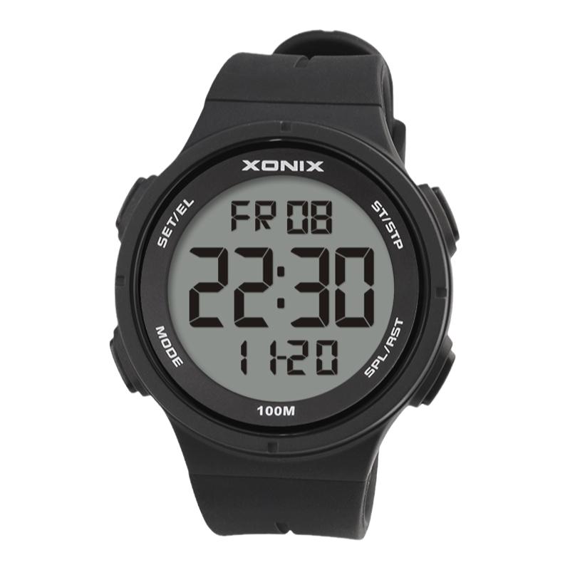 XONIX测温度大数字多功能跑步记圈电子表防水潜水游泳学生手表男