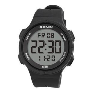 XONIX测温度大数字多功能跑步记圈电子表防水潜水游泳学生手表男