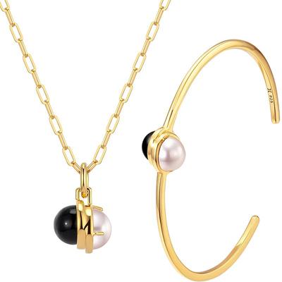 CIRCLE珠宝黑玛瑙珍珠项链