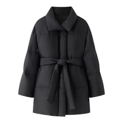 真丝羊毛95白鹅绒羽绒服外套女