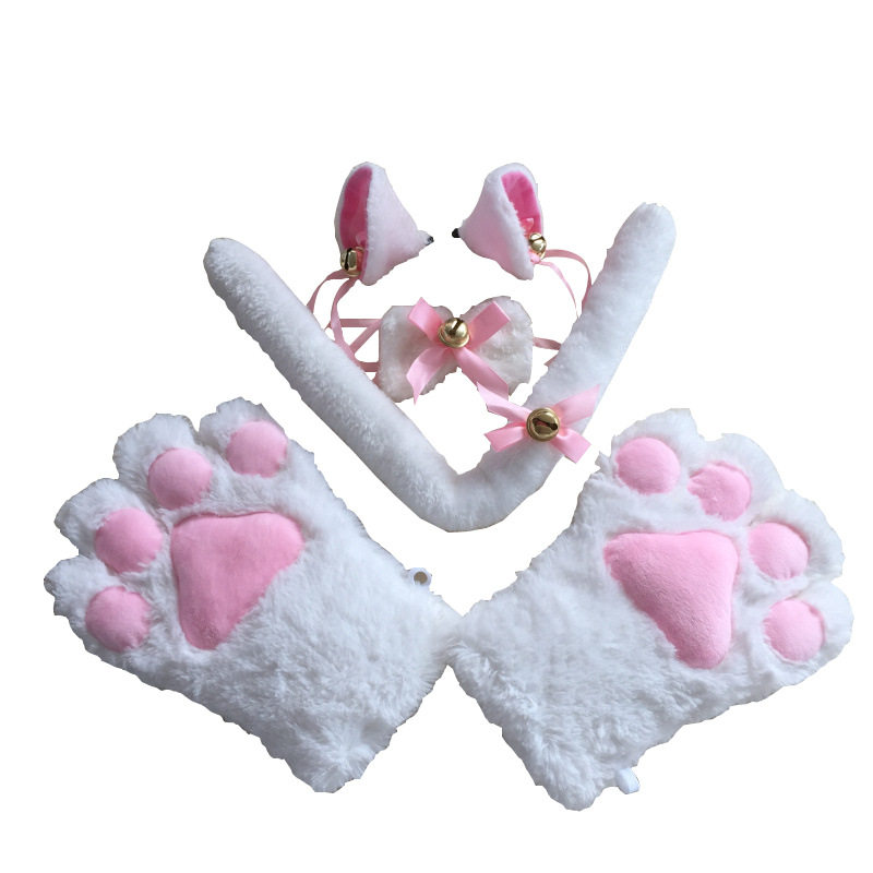 lolita猫爪手套尾巴猫耳朵道具cosplay卡通手套猫咪爪子表演猫掌