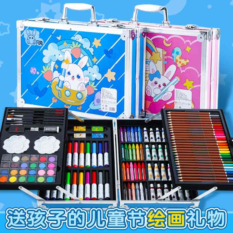 水彩笔儿童画画笔套装小学生安全可水洗彩色笔幼儿园水彩绘画蜡笔