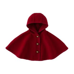 包邮戴维贝拉婴儿斗篷秋装新款儿童外出披风女童红色披肩外套防风