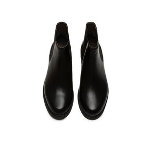 Camper看步女鞋Iman黑色复古休闲耐磨短靴踝靴尖头气质切尔西靴