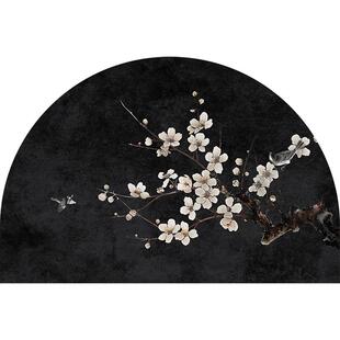 入户门半圆形地垫新中式进门大门口门外地毯中国风门垫入门脚垫子