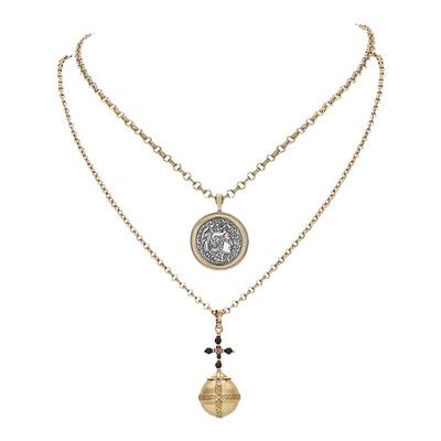RetroChic罗马古币圣球叠戴项链