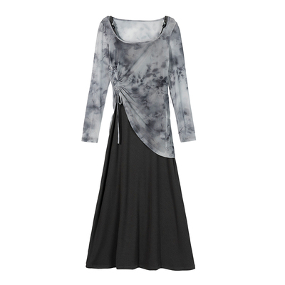 Missonep印花抽绳吊带裙罩衫