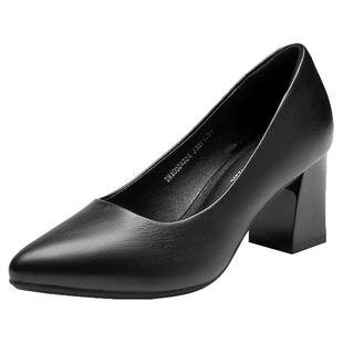 大东粗跟高跟鞋女2026新款春季不累脚通勤职业工作鞋尖头气质单鞋