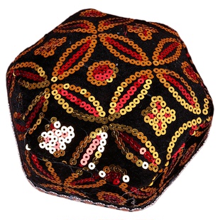 新疆花帽维族舞蹈帽小花帽民族演出头饰儿童六角帽子特色纪念品