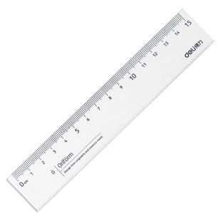 得力透明直尺带波浪15/18/20/30cm中小学生测量绘图用多规格组合装尺子多把装79751直线波浪线画图中考推荐