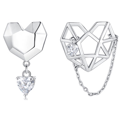 TowerOneSelect爱心不对称耳钉