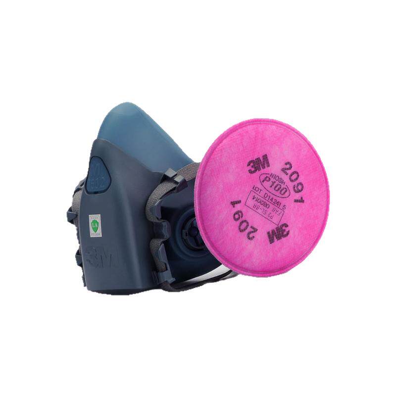 3M 7502配2091防尘面具防工业粉尘硅胶面罩玻璃纤维防雾霾PM2.5