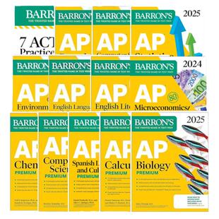 Barrons AP 2025 巴朗 AP 预科备考书考试 Precalculus Premium Prep Book 微积分 Biology Calculus Chemistry 生物化学英文原版