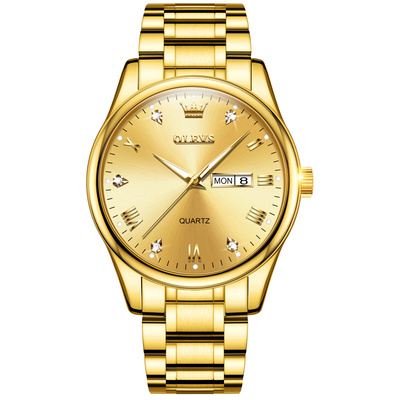 【明星同款】夜光防水双日历男表