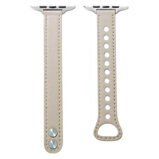适用applewatchS11细表带女苹果手表S8/9表带真皮iwatch 7/6/5/4/3代SE牛皮简约个性潮小蛮腰41/40mm表盘秋冬