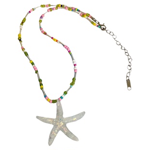 夏日海边小清新海星串珠项链甜美多巴胺锁骨链可爱百搭星星颈链女