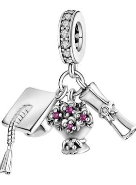 手链饰品潘家风格珠子diy串珠手链配件铜镀银吊坠2025