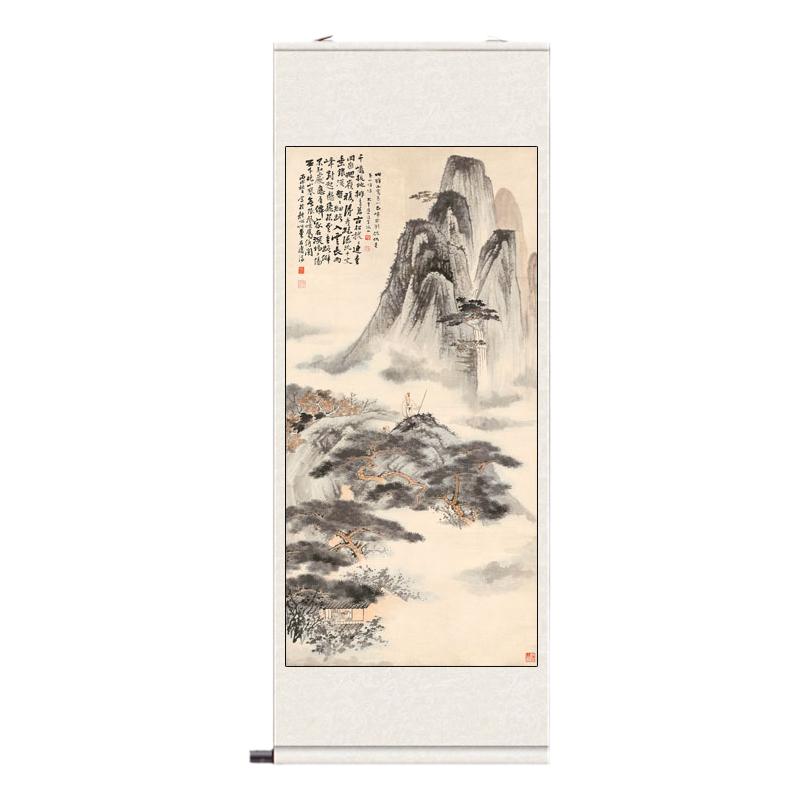潘素云山春溪图国画山水水墨装饰茶楼古典名家字画风水挂画送客户