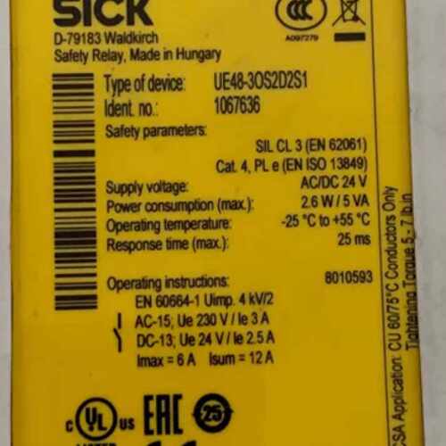 议价SICK西克安全继电器UE48-30S2D2S1，型适用