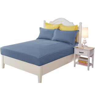 60支纯棉贡缎床笠条纹全棉席梦思床垫保护罩加高防尘罩床套单件