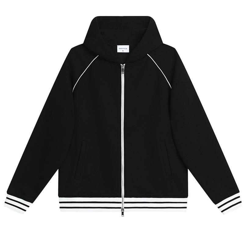 重磅拼色边卫衣定制工作服印图案