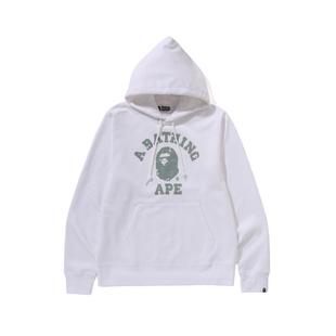 BAPE男装24年秋冬栅格位图像素迷彩猿人字母连帽卫衣114015N