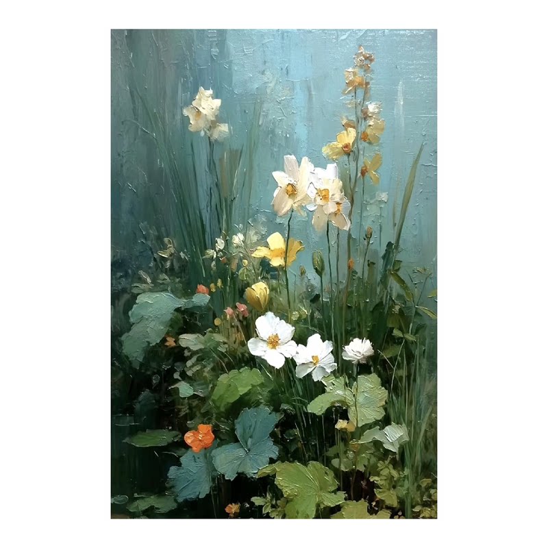 白鹿艺术手绘油画写实花卉风景画