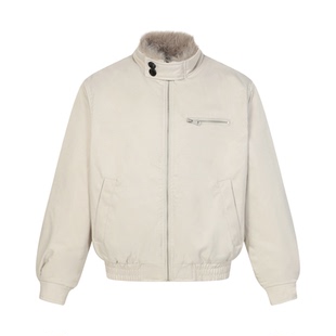 男道美式短款毛领棉服男女情侣款冬季高级感痞帅外套立领工装棉衣