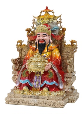 包邮新款树脂神像铜彩财神爷文财神比干范蠡财帛星君家用开业摆件